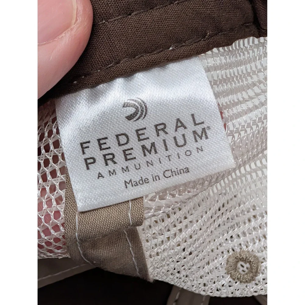 Federal Premium Ammunition Trucker Hat Brown Tan Mesh Back Embroidered Cap OSFM